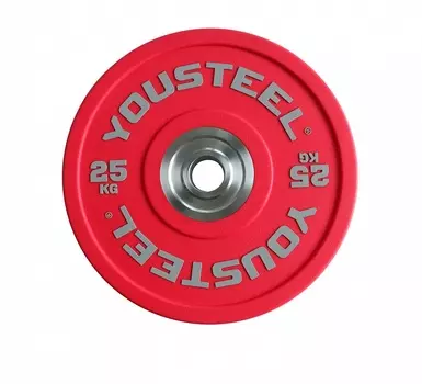 Диск PU 25кг YouSteel бампированный, полиуретановый, красный