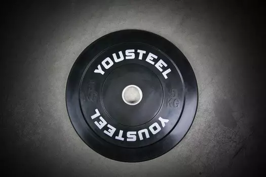 Диск Soft тренировочный YouSteel D50мм черный 5кг, BPS-BLK-05