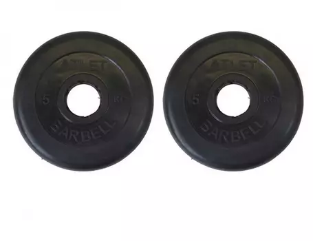 Диски обрезиненные d51 2x5кг MB Barbell Atlet MB-AtletB50-5 черный