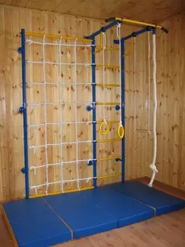 Домашний спортивный комплекс Городок пристенный+стойка с сеткой 100 см