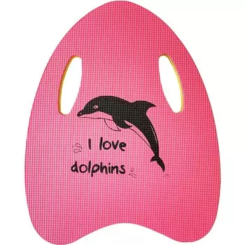 Доска для плавания Sportex 2-х цветная с ручками, 32,5х40х2,8см E39336 розово\желтый