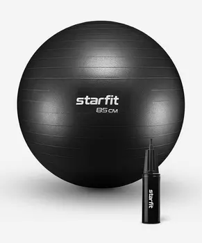 Фитбол d85см Star Fit антивзрыв, 1500 гр, с ручным насосом GB-111 черный
