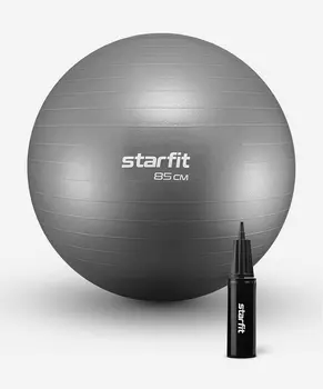 Фитбол d85см Star Fit антивзрыв, 1500 гр, с ручным насосом GB-109 серый