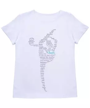 Футболка гимнастическая Chante Alexa, хлопок, белый с принтом, детский