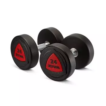 Гантель серии ZVO резиновое покрытие красная вставка 36 кг Ziva ZVO-DBSR-2064