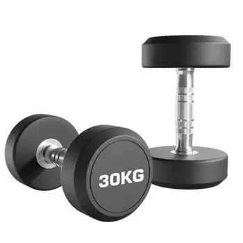 Гантель фиксированная обрезиненная 30 кг Johns 74012-30 черный