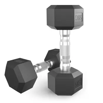 Гантель гексагональная обрезиненная 5 кг UnixFit DBHEX5x2 2 шт