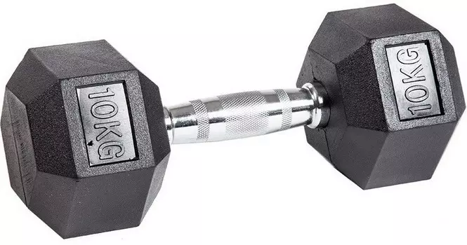 Гантель гексагональная обрезиненная Profi-Fit 10 кг