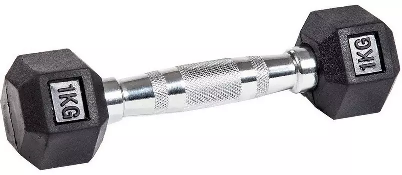 Гантель гексагональная обрезиненная Profi-Fit 1 кг