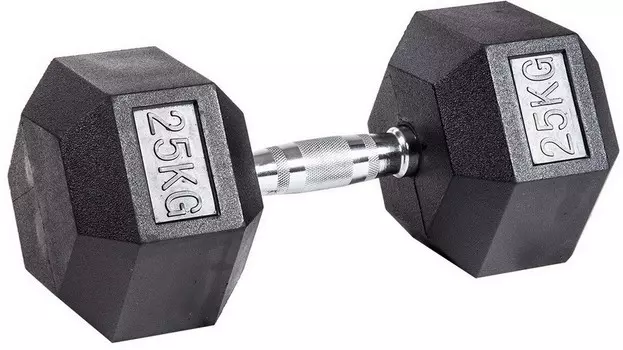 Гантель гексагональная обрезиненная Profi-Fit 25 кг