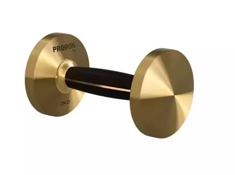 Гантель из латуни и черного дерева 3кг с подставкой PROIRON Г1030ЛЧ