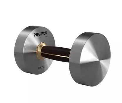 Гантель из нержавеющей стали и черного дерева 8кг PROIRON Г1080НЧ