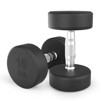 Гантель круглая обрезиненная 10 кг UnixFit PRO DBRND10PBKx2 2 шт