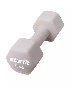 Гантель неопреновая 5 кг Star Fit DB-201 тепло-серый пастель