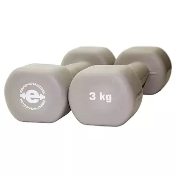 Гантель неопреновая Larsen 3 кг, евро классик шт.