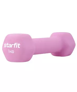 Гантель неопреновая Star Fit DB-201 1 кг, розовый пастель