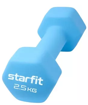 Гантель неопреновая Star Fit DB-201 2,5 кг, синий пастель