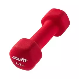 Гантель неопреновая Starfit DB-201 1,5 кг насыщенный красный (1 шт.)
