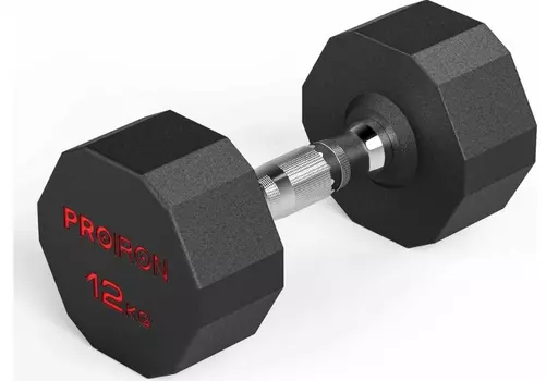 Гантель обрезиненная 12кг PROIRON Г1120ОБР