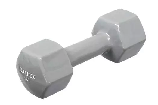 Гантель обрезиненная, 5 кг Bradex SF 0538 серая