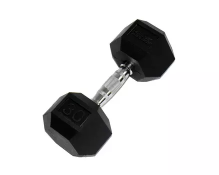 Гантель Perform Better Rubber Encased Hex Dumbbells 30 кг PB\0543-30\BK-00-00