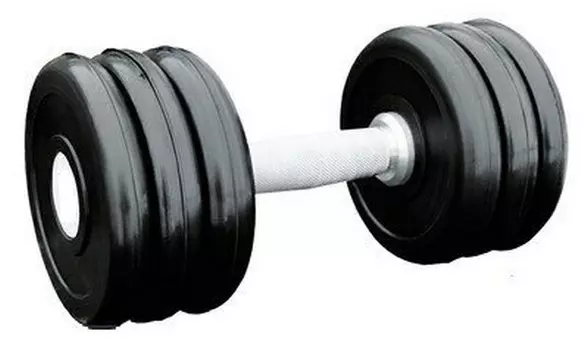 Гантель профессиональная хром/резина 15 кг. Iron King IK 500-15