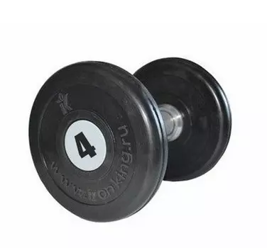 Гантель профессиональная хром/резина 4 кг Iron King IK 500-4