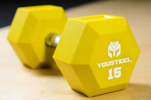 Гантель YouSteel PU 15 кг оранжевая