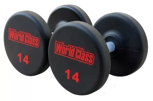 Гантели фиксированные уретановые с лазерным логотипом Foreman FM/LZUD-18 (пара)