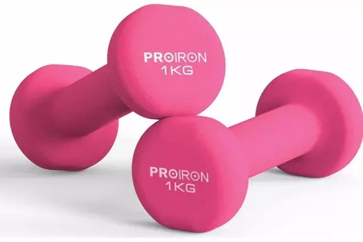 Гантели неопреновые 2шт по 1кг PROIRON Г2010РНЕО розовый