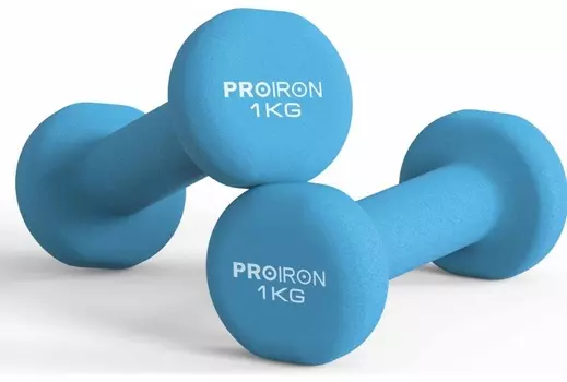 Гантели неопреновые 2шт по 1кг PROIRON Г2010СНЕО синий