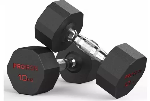 Гантели обрезиненные 2шт по 10кг PROIRON Г2100ОБР
