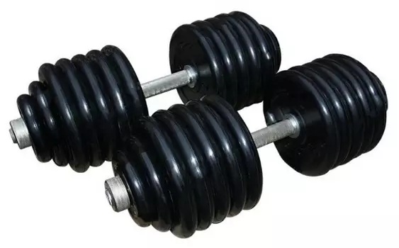 Гантели ProfiGym обрезиненные, 80 кг в наборе, пара (31мм)