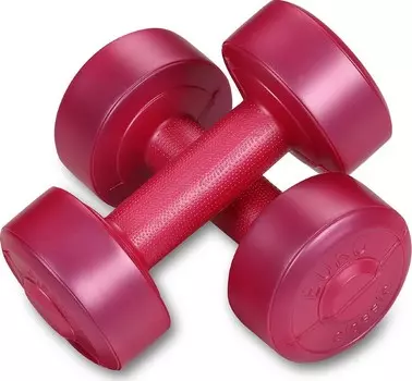 Гантели виниловые 2х1кг EKDB_1_V розовый