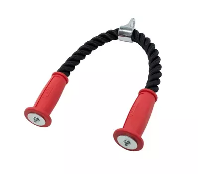 Гибкая тяга (канат) для трицепса двойная с резиновыми наконечниками REBEL R-UMB-D-R