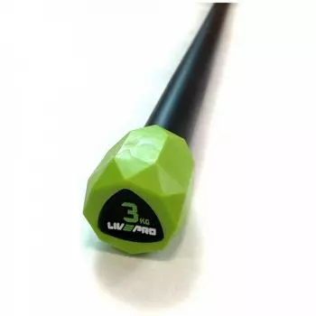 Гимнастическая палка Live Pro Weighted Bar LP8145-3 3 кг, зеленый\черный