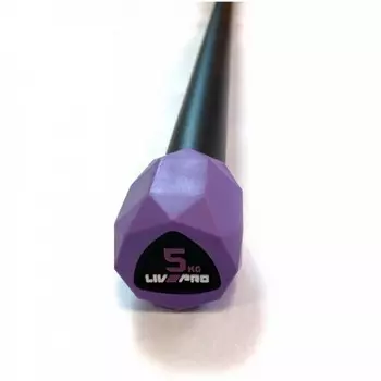 Гимнастическая палка Live Pro Weighted Bar LP8145-5 5 кг, фиолетовый\черный