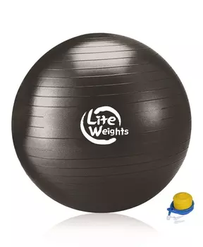 Гимнастический мяч Lite Weights 1869LW 100см, ножной насос, черный
