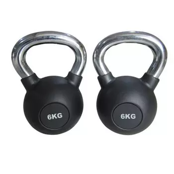 Гиря обрезиненная 6 кг Hercules HK109-6 с хромированной ручкой