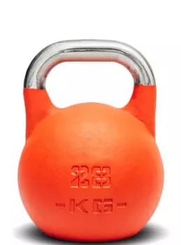 Гиря стандарт c хромированной ручкой IDOL Action 28 кг, оранжевая