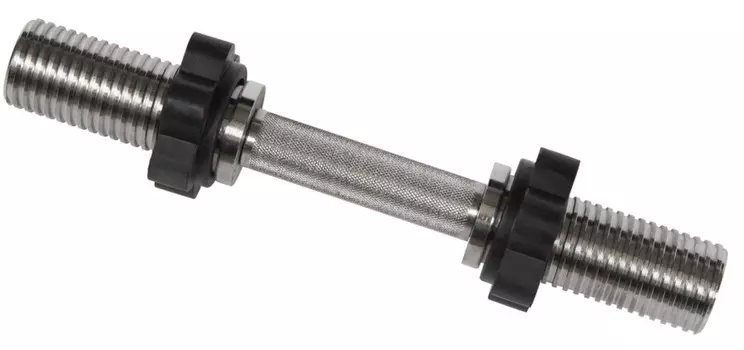 Гриф гантельный хромированный d50мм, l390мм MB Barbell MB-BarM50-M390B замок-гайка