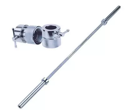 Гриф штанги Олимпийской, 2200 мм, хромированный, нагрузка до 680 кг, с замками V-Sport L001