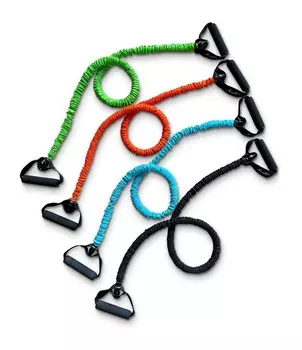 Эспандер для степа в защитном кожухе, 120 см, среднее сопротивление Aerofit AFEXO-M+ синий