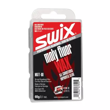 Экспресс смазка Swix MB77 Moly Fluor (универсальный фторсодержащий парафин, с молибденом) 60 г.