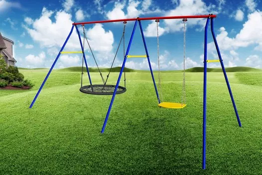 Качели дачные Пионер 2Д двойные качели цепные + качели Паутина 100см PS-302