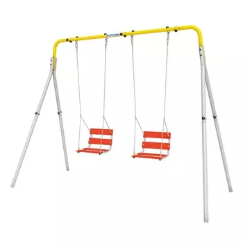 Качели двойные Romana + ЦЕПНЫЕ качели R.103.28.04 серый\жёлтый