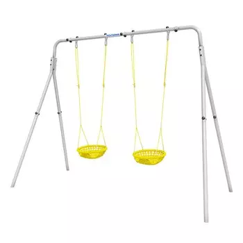 Качели двойные Romana + СЕТКА качели R.103.28.04 белый\серый