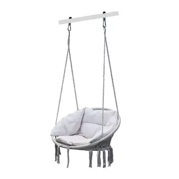 Качели плетёные со спинкой одинарные с подушкой Romana 1.Д-26.20 молочный