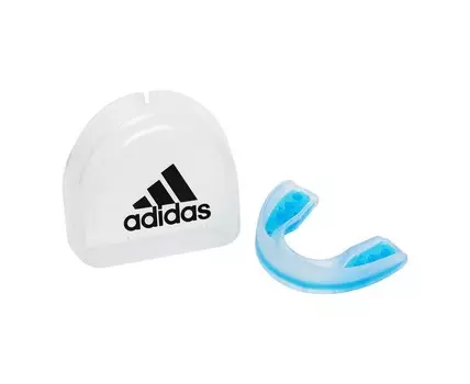 Капа одночелюстная Adidas Single Mouth Guard Dual Density прозрачно-синяя adiBP092