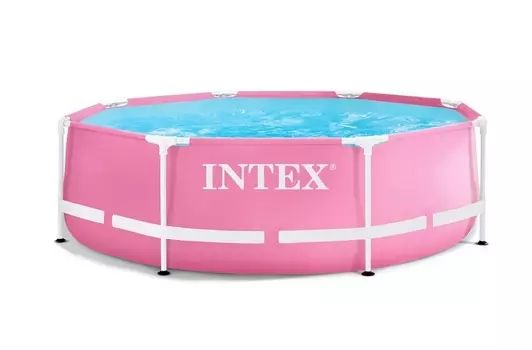 Каркасный бассейн 244х76см Intex Metal Frame Pink 28290 розовый